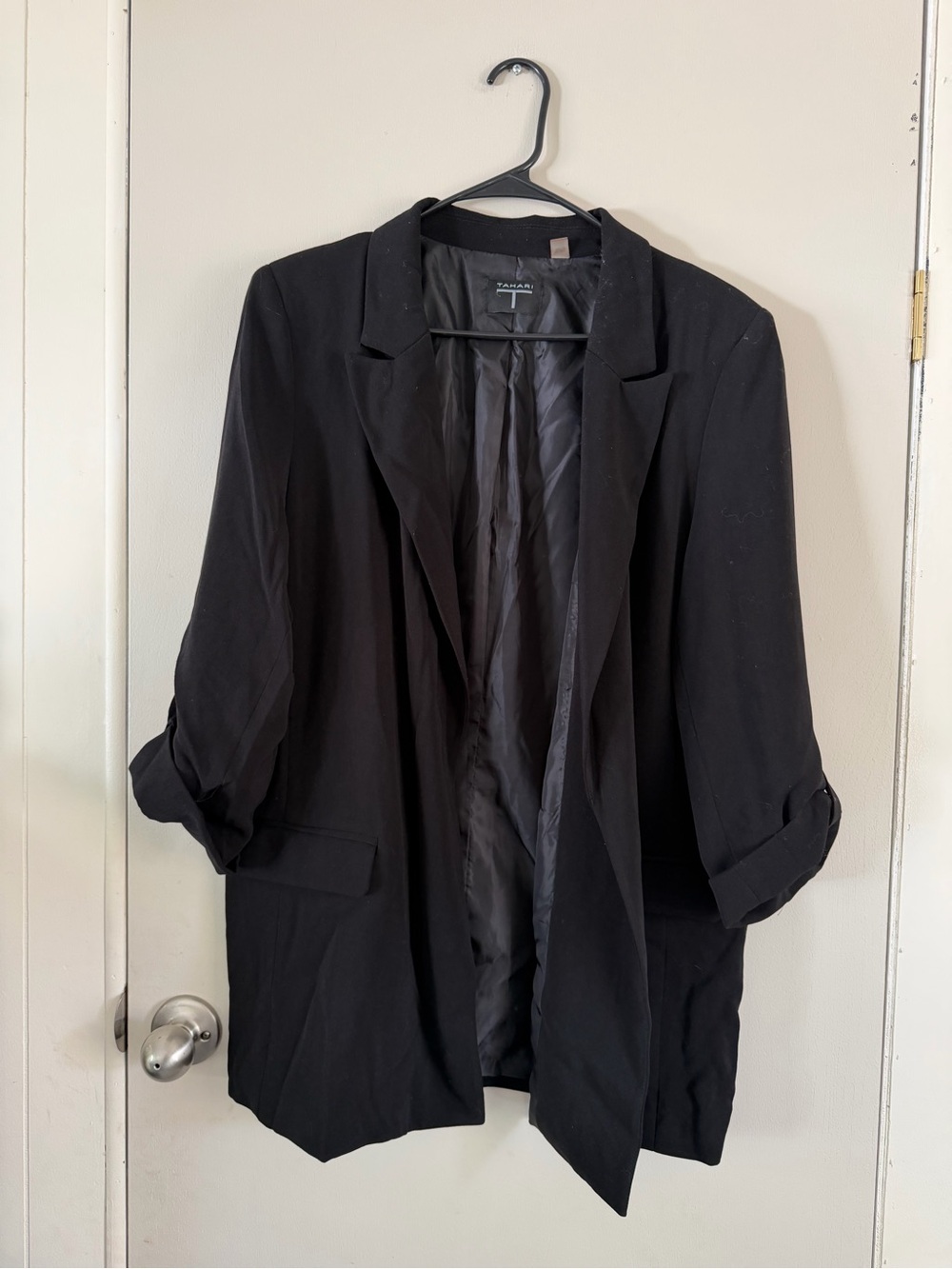 Tahari Black Open-Front Women's Blazer Jacket